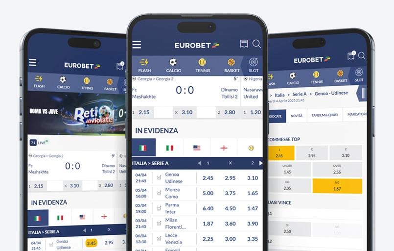 Eurobet interface: minimalist design